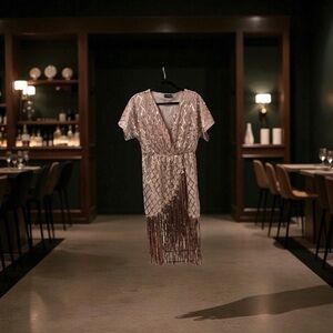 Pretty little things Chic Sequin Dress with Fringe